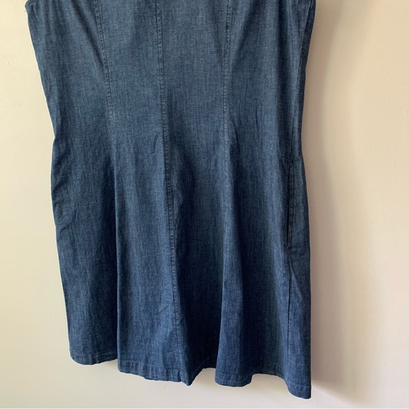 NEW Anne Klein Diana Sleeveless Collared Denim Button Up Shirt Dress Size 14 - Picture 7 of 15